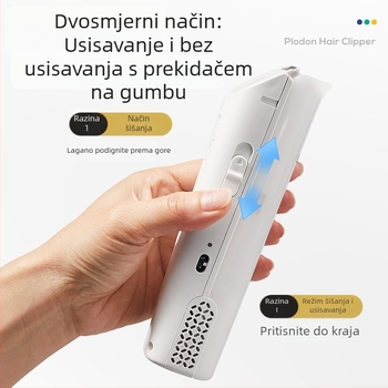 Puliton električni aparat za šišanje kose – ultra tiho, ponovno punjenje, 5W, usisavanje dlaka, vodootporan, za bebe i djecu