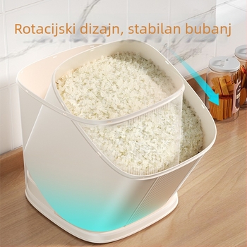 Kutija za skladištenje riža, zatvorena, otporna na vlagu i insekte, prehrambena ABS plastika, kapacitet 9–10 L