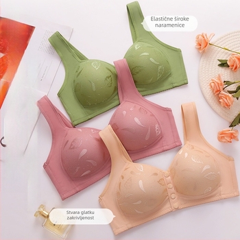 Pamukasti grudnjak u stilu prsluka, s punim košaricama, tankim oblikovanim košaricama, fiksne dvostruke naramenice, prednje kopčanje na gumb