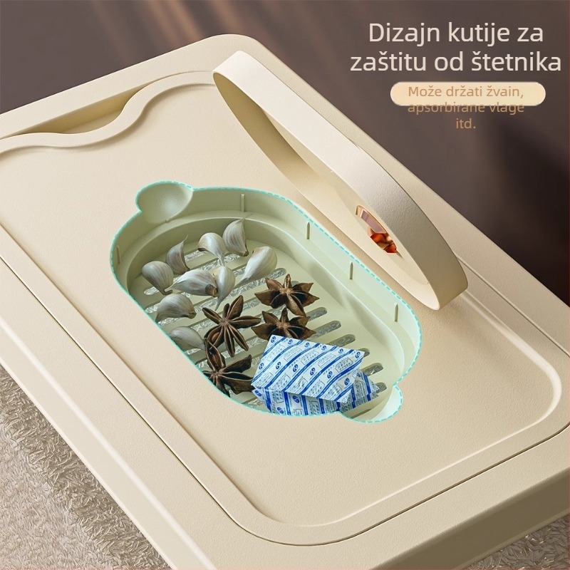 Posuda za skladištenje riže s prozirnim tijelom, zatvoriva, otporna na insekte i vlagu, od ABS plastike