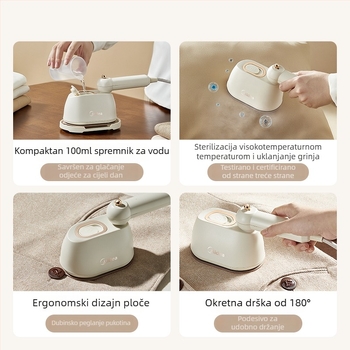 Midea ručni parni glačalo za odjeću, prijenosno sklopa, 111-240V, za kućnu i studentsku upotrebu