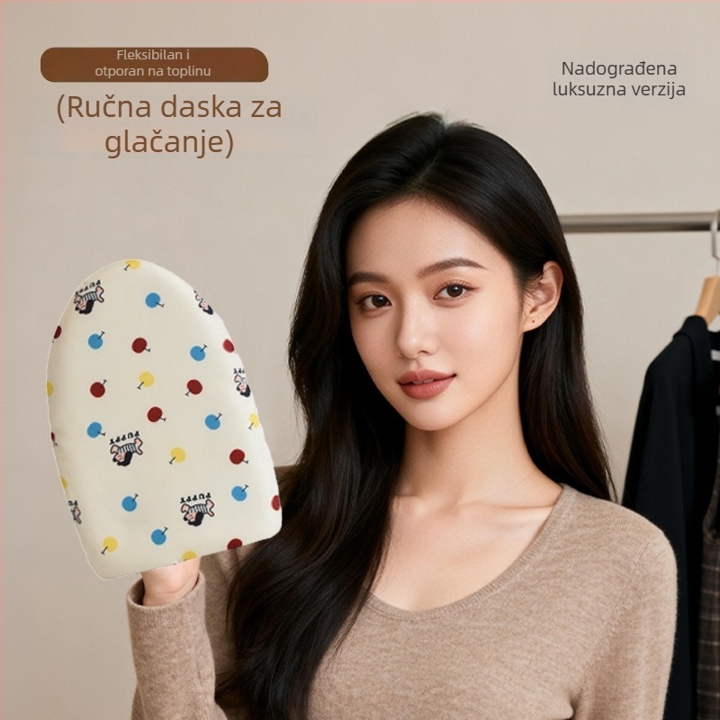 Ručna daska za glačanje s jastučićem od pamuka – ABS ploča, jastučić od presovanog pamuka, navlaka otporna na visoke temperature, rukavice protiv opeklina