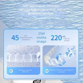 Ultrazvučni čistač proteza uz UV sterilizaciju, 25 W, 110–220 V, kapacitet do 300 ml