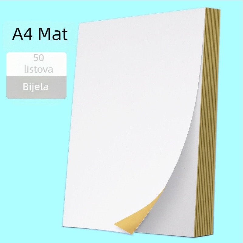 Pravokutni samoljepljivi papir za etikete za tisak, namijenjen ekspresnoj logistici, ljepilo na topljeno ljepilo, visoka čvrstoća na rastezanje, dobra rastezljivost, temperaturna otpornost do 35°C