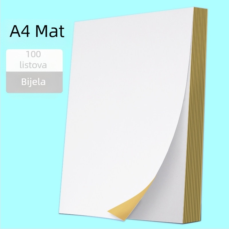 Pravokutni samoljepljivi papir za etikete za tisak, namijenjen ekspresnoj logistici, ljepilo na topljeno ljepilo, visoka čvrstoća na rastezanje, dobra rastezljivost, temperaturna otpornost do 35°C