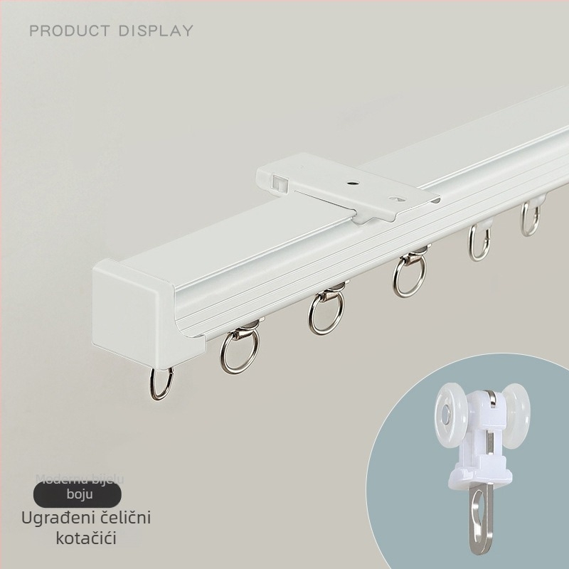 Aluminijska šina za zavjese – dvostruka šina, tiho klizanje, model JFL-F05, tip montaže: viseći