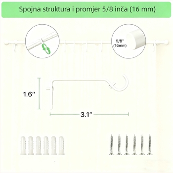 Europska rimska zavjesa šipka s nosačem i vijcima, smola, Yijiale, lagani luksuz, prilagodljivo, ovlaštena privatna marka