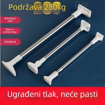 Teleskopska šipka od nehrđajućeg čelika za sušenje rublja na balkon – ojačana, višenamjenska za zavjese/garderobu/tuš zavjesu
