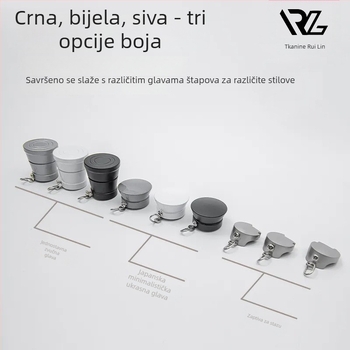 Aluminijska zavjesna šipka s tračnicom, bočno i gornje postavljanje, jednostruka i dvostruka šipka, prilagodljivo, moderan nordijski stil