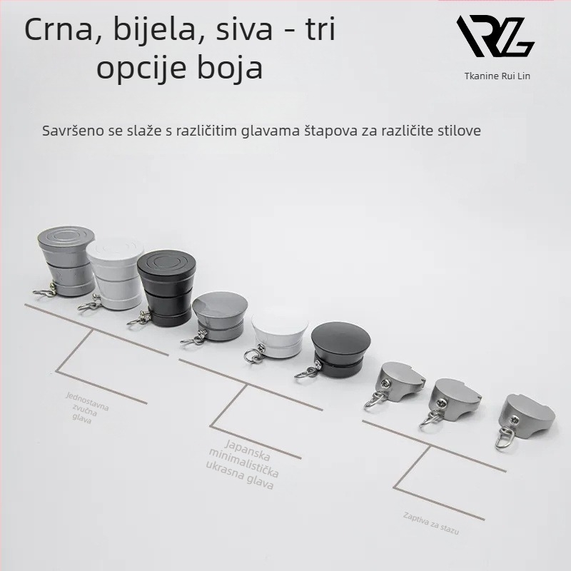 Aluminijska zavjesna šipka s tračnicom, bočno i gornje postavljanje, jednostruka i dvostruka šipka, prilagodljivo, moderan nordijski stil