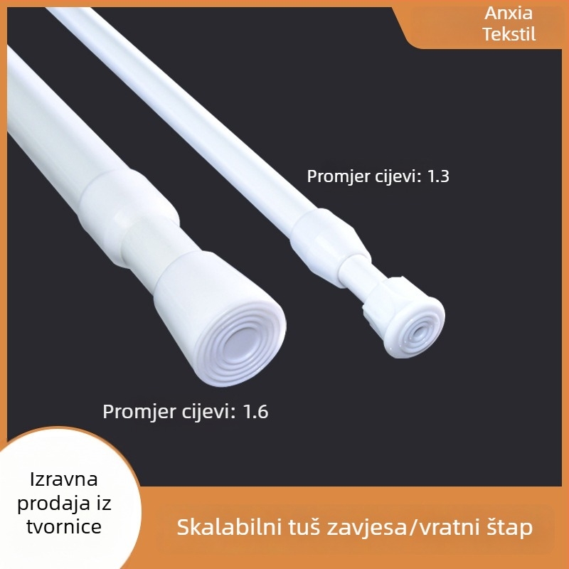 Teleskopska čelična šipka za sušenje odjeće, zavjese i tuš zavjesu – bez montaže, moderni minimalistički stil