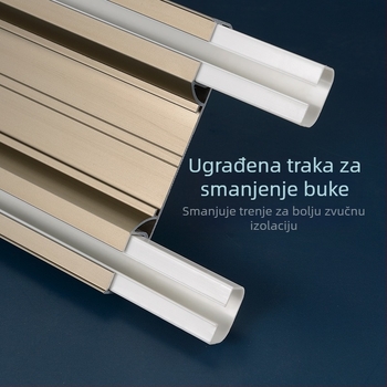 Aluminijska zavjesna tračnica s dvostrukom šinom, spojni dizajn, prilagodljivo, stil lagani luksuz