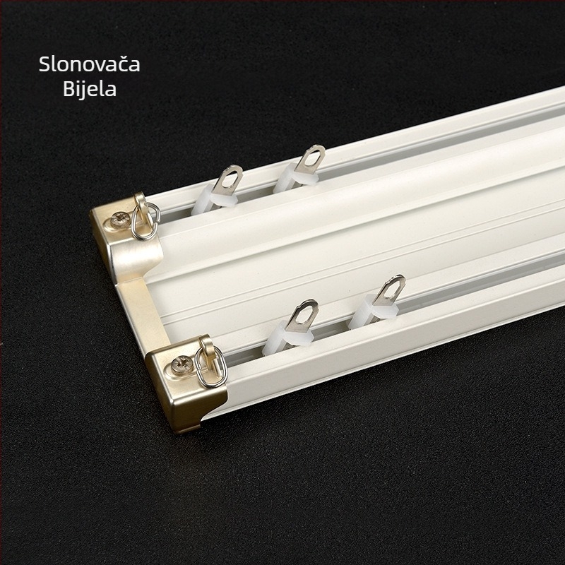 Aluminijska zavjesna tračnica s dvostrukom šinom, spojni dizajn, prilagodljivo, stil lagani luksuz