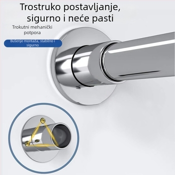 Polu‑U oblik zavjese za tuš od nehrđajućeg čelika, zahtijeva bušenje, za kupaonicu, moderni stil
