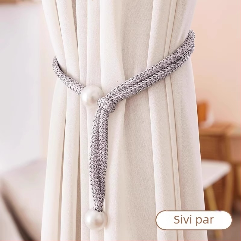 Set dviju zavjesnih vezica s perlama, od tkanine, Lan xiang, bez bušenja