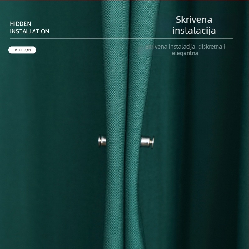 Zavjesna kopča s jakim magnetskim zatvaranjem, višekratna upotreba, aluminijska legura, uklonjivo magnetsko zatvaranje, sprječava propuštanje svjetla