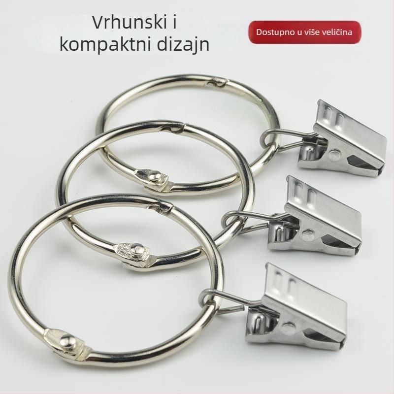 Prsten za zavjese sa klipom i kopčom, za tuš zavjesu, rimski stil, moderan minimalistički dizajn