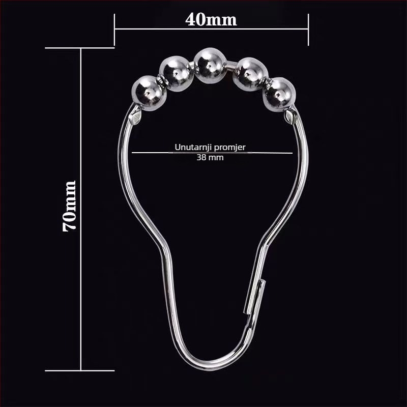 Nehrđajući čelični prsten za tuš zavjesu, oblik tikve, kuglični viseći prsten za zavjese za krevet i vrata