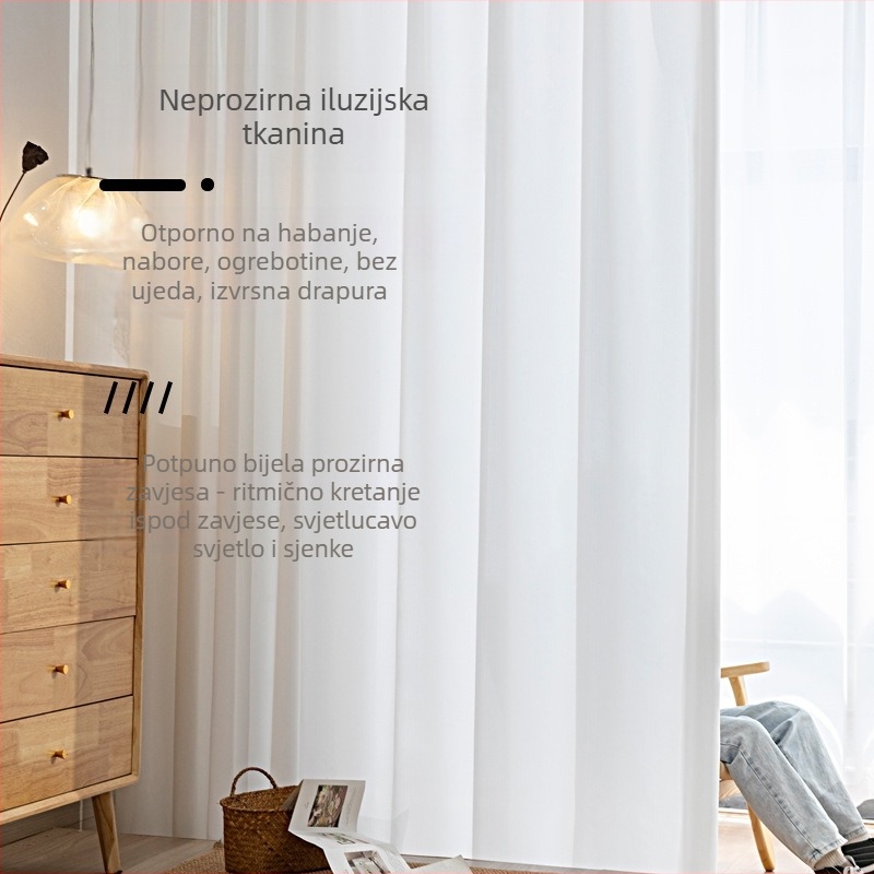 Poliesterske Jacquard zavjese s djelomičnim sjenčenjem (40-70%), jednobojni uzorak, moderni stil, spremne za montažu za spavaću sobu