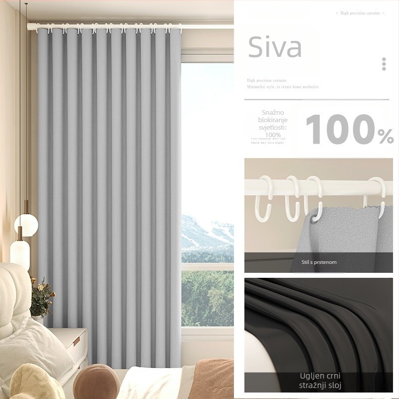 Zatamnjenje zavjese za dnevni boravak, Silk Flower materijal, univerzalni stil