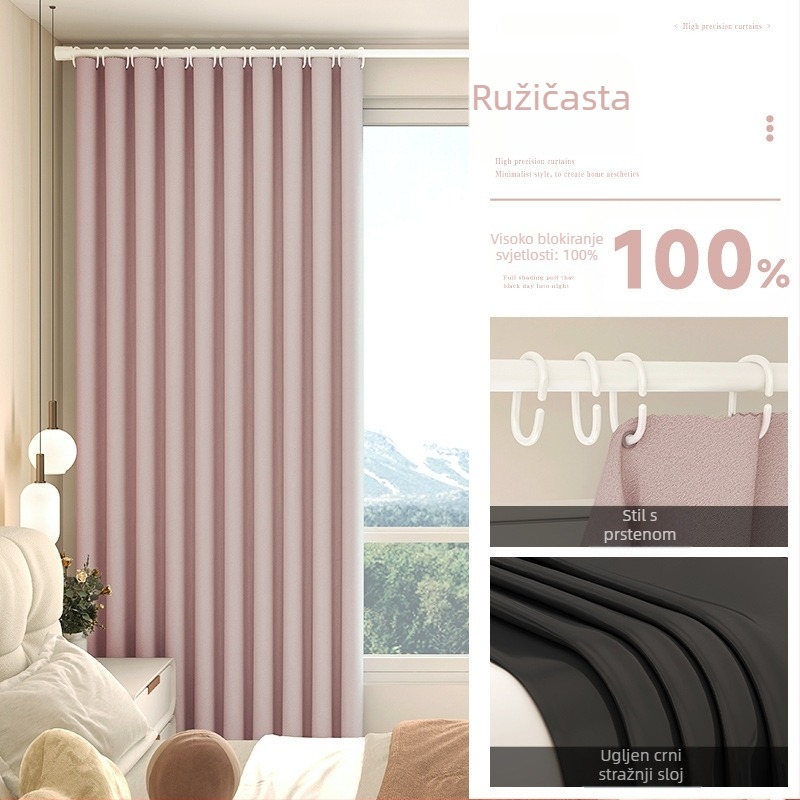 Zatamnjenje zavjese za dnevni boravak, Silk Flower materijal, univerzalni stil