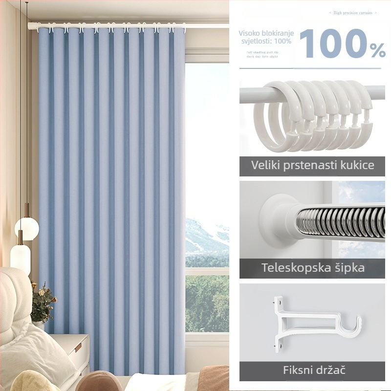 Zatamnjenje zavjese za dnevni boravak, Silk Flower materijal, univerzalni stil