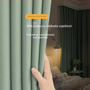 Zavjese za prozore, Visoka gustoća materijala, Sloj od svile, Moderni minimalistički stil, za dnevni boravak, spavaću sobu, studij i blagovaonu, Visoko blokiranje svjetla 71-90%