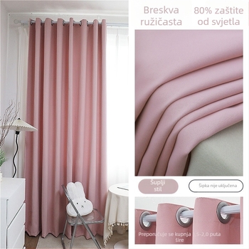 Zavjese za prozore, Visoka gustoća materijala, Sloj od svile, Moderni minimalistički stil, za dnevni boravak, spavaću sobu, studij i blagovaonu, Visoko blokiranje svjetla 71-90%
