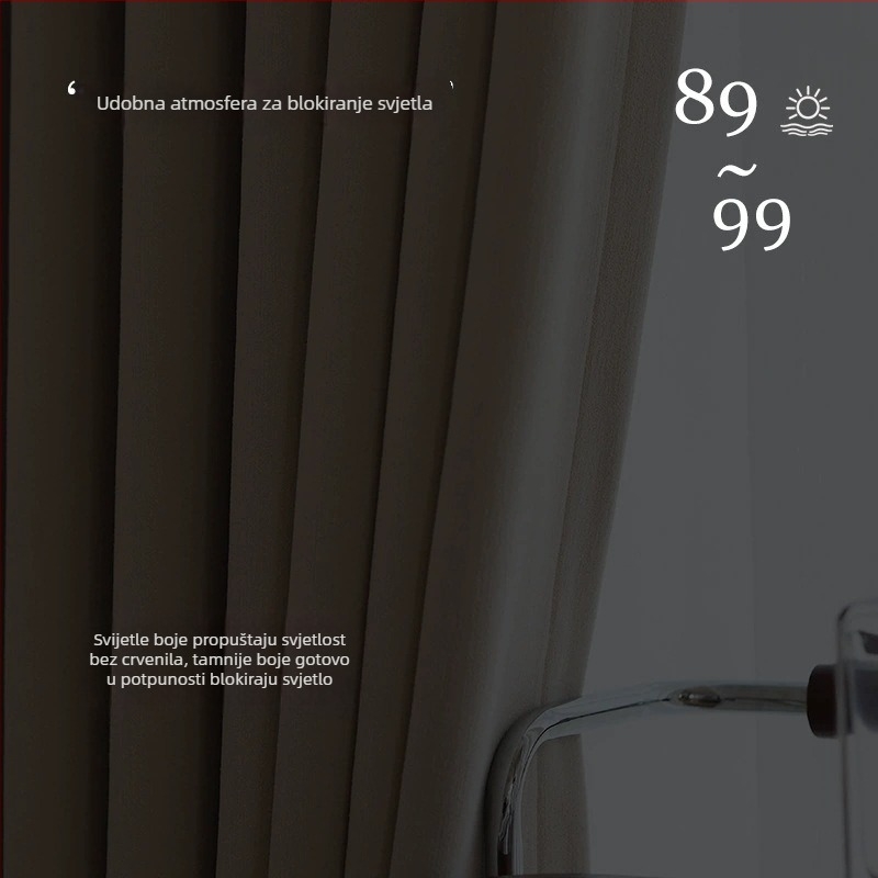 Dvoslojno Chenille zavjese s uzorkom ribje kosti, zatamnjenje 70–90%, kremasti stil