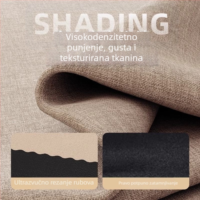 Poliesterska zavjesa za prozor s visokim zatamnjenjem 71-90% za dnevni boravak, spavaću sobu, studiju, restoran i ulaz, moderni minimalistički stil