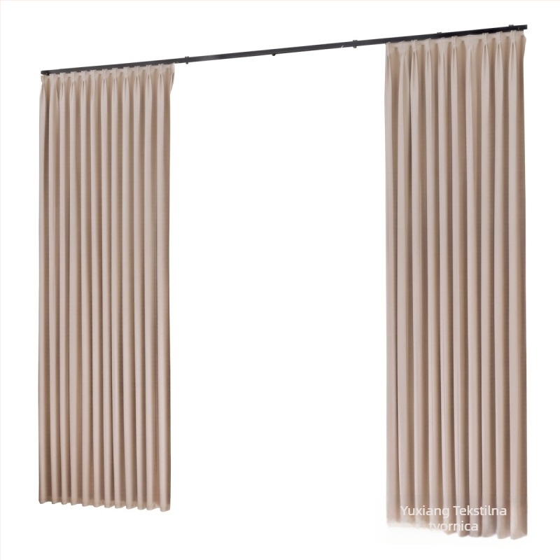 Dvostruka potpuno zatemnjiva zavjesa, Chenille materijal, zatamnjenje 71–90%, moderan minimalistički stil