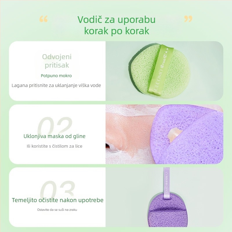 Gecomo guba za čišćenje lica s privjeskom — mekana, koži prijazna, pjena brzo, dubinsko čišćenje; 600 kom./pakiranje; Materijal: Drugo; Uvoz: Ne