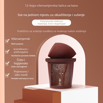 Jinchi spužvica za šminku (Beauty Egg) – hidrofilni poliuretan, mokro i suho korištenje, oblici maslinastog, kapkastog i tikvasto oblikovanog, pakirano u kutiji za pohranu
