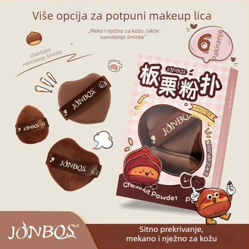 Jiaobosi Suhi puder spužva, hidrofilna ne-lateks, 6 kom., oblici: flokirana, kapljasta, breskova forma, za mokru i suvu primjenu