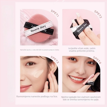 Shengwang spužvica za puder s dvostrukom uporabom (suho/mokro) od prirodne spužve – kapljičasti oblik i nepravilan oblik, paket 135 komada