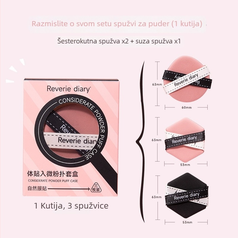 Shengwang spužvica za puder s dvostrukom uporabom (suho/mokro) od prirodne spužve – kapljičasti oblik i nepravilan oblik, paket 135 komada