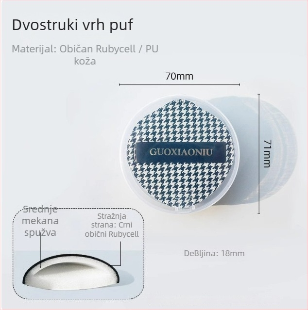 Guo xiaoniu spužvica za puder – dvostruka upotreba mokro/suvo, prirodna spužva, 6 kom., oblici: trokut, kapljica, bundeva