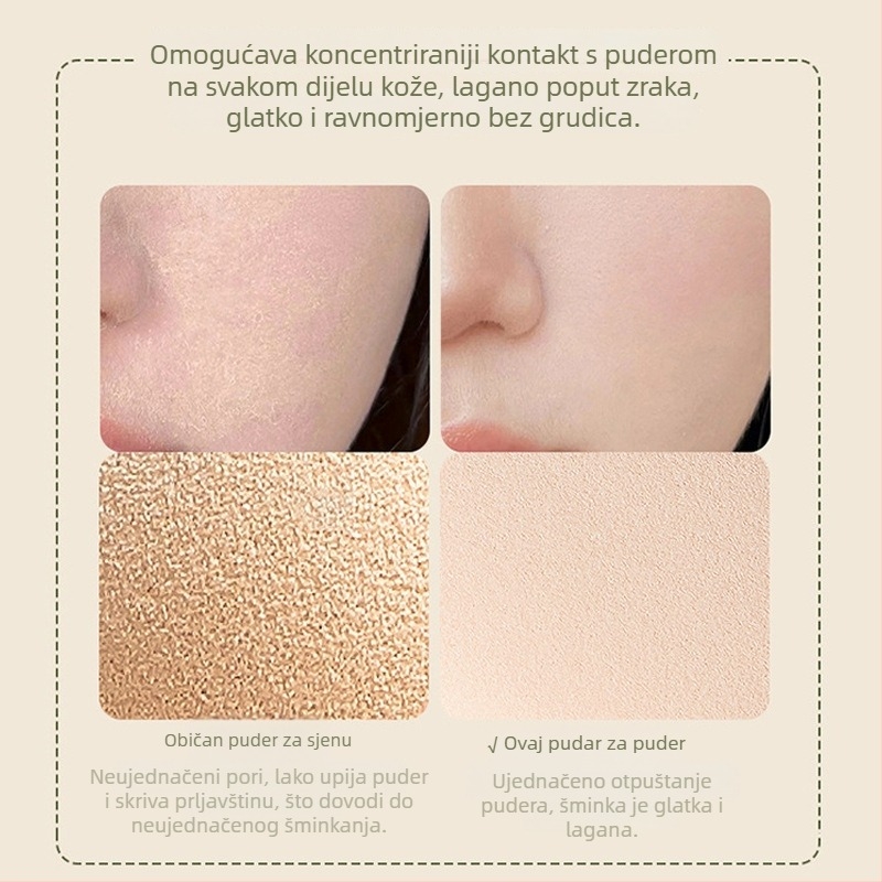 Cushion puff – mokro i suho korištenje, hidrofilni poliuretan, oblik kapljice, mekan i nježan prema koži