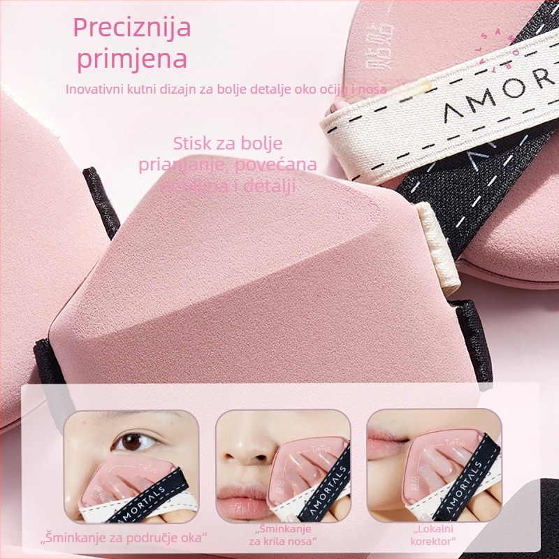 Set spužvica za puder - iznimno mekana hidrofilna poliuretanska spuža za suho/mokro nanošenje temelja i šminke, nepravilni oblik, 3 komada