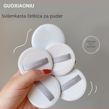 Set od 5 zamjenskih pudernih puffova, okruglog oblika, ultra-tanki, s kožno flokiranom površinom