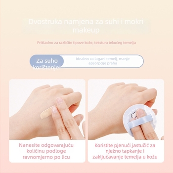 Jiaoposi Set spužvica za puder – kapljasti oblik, dvostruka upotreba za suhi/mokri puder, mekane spužve