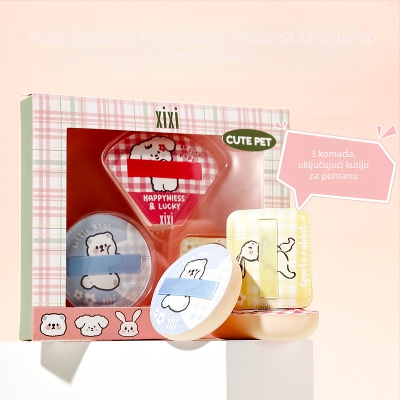 Jiaoposi Set spužvica za puder – kapljasti oblik, dvostruka upotreba za suhi/mokri puder, mekane spužve