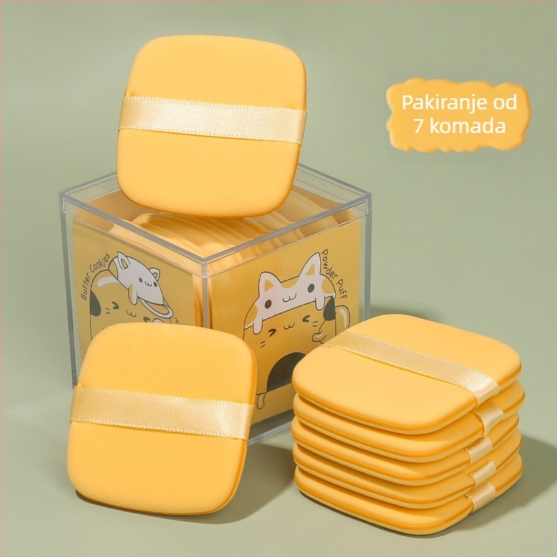 Puder spužva za šminku, dvostruka upotreba (suho/mokro), hidrofilična, bez latexa, 7 komada, Myonly/Maioli