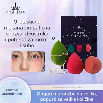 Make-up spužva od prirodne spužve u obliku masline, paket od 3 kom, za mokru i suvu puder aplikaciju