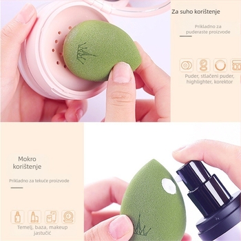 Make-up spužva od prirodne spužve u obliku masline, paket od 3 kom, za mokru i suvu puder aplikaciju