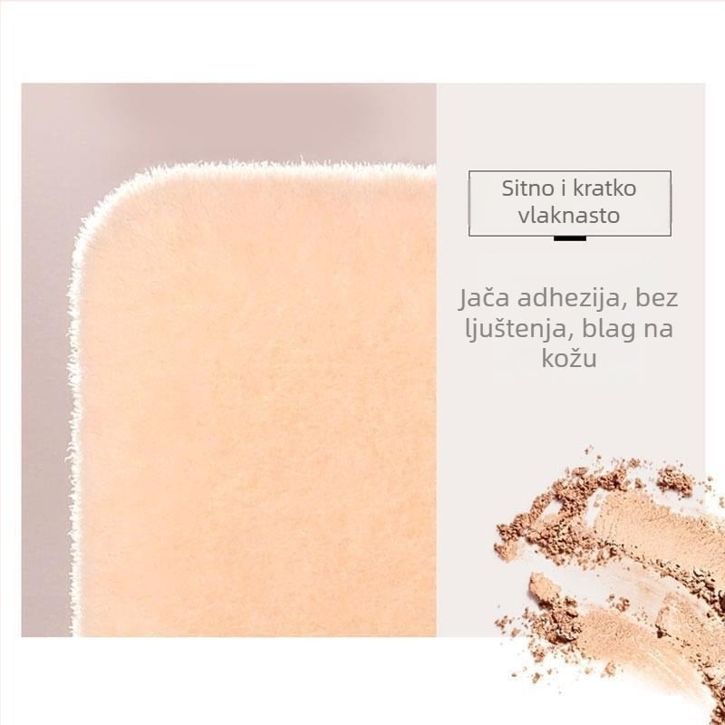 Zeesea dvostrano flokirani puder-puf, 2 kom, 100% pamuk, za puder u prahu i konturiranje