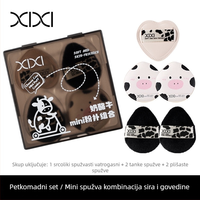 Xixi spužvica za puder – suho/mokro dvostruko korištenje, nepravilnog oblika, hidrofilni poliuretan, 5 kom. paket