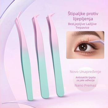 Nelepive pincete za presađivanje umjetnih trepavica – posebne pincete za umjetnice trepavica, bez ljepila, pakiranje 500 kom., Podrijetlo: Yangjiang, Lokalno