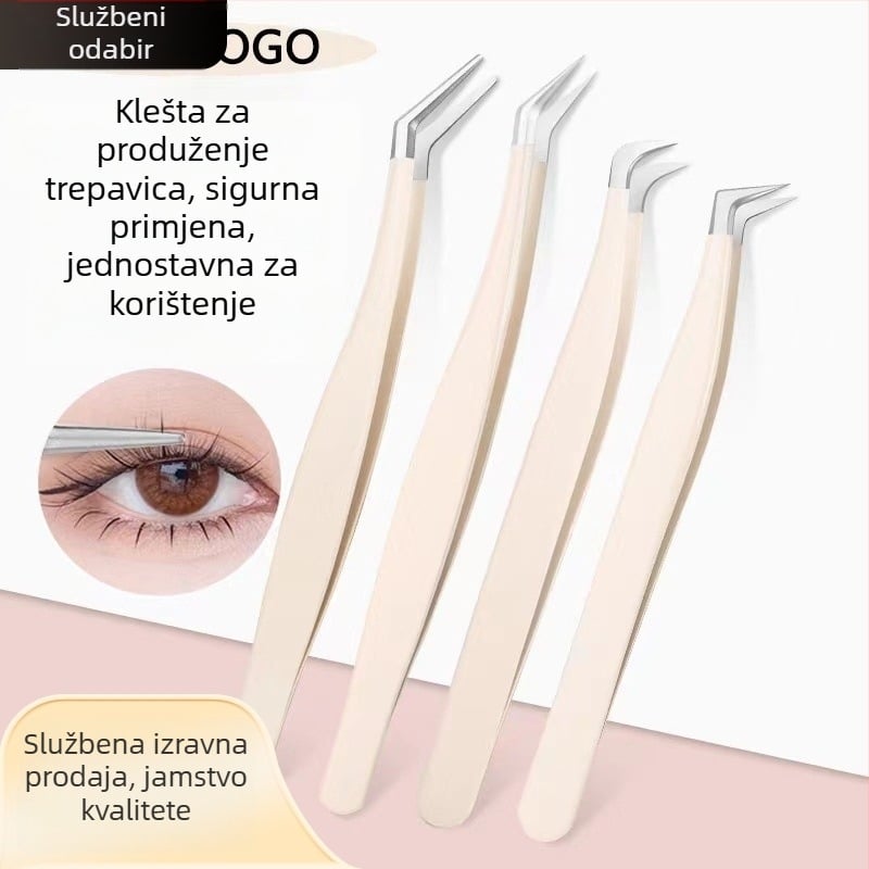 Štipaljke za trepavice za lažne trepavice, visoka preciznost, nehrđajući čelik, Six Six Beauty, za opću uporabu