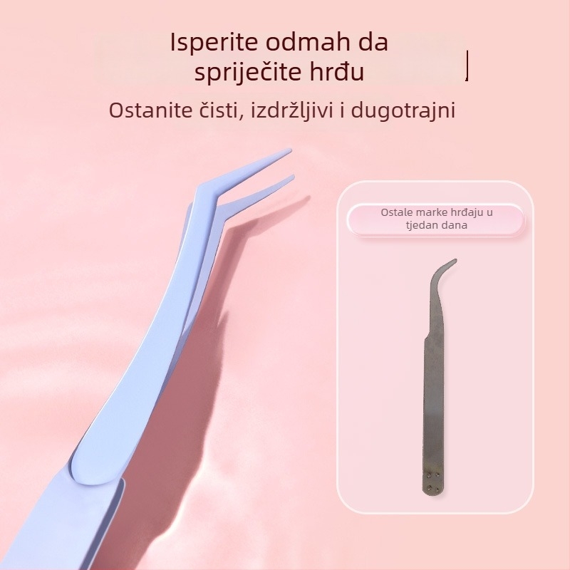Pinceta za trepavice od nehrđajućeg čelika s premazom nalik peruti, precizni kozmetički alati za trepavice, noktiju i obrve